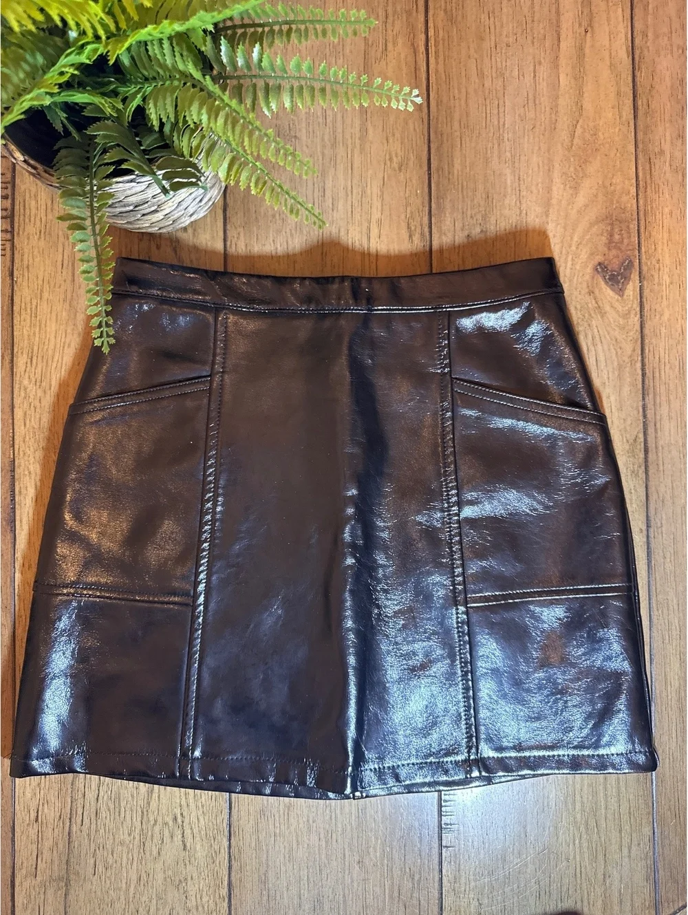 Art Class Girls Black Faux Leather Mini Skirt Size 10/12